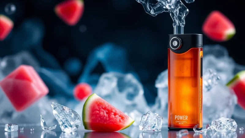 Image of a crystal vape 6000 puffs showcasing various flavors like Watermelon Ice and Triple Mango, emphasizing its long-lasting puff count and appeal to vapers.